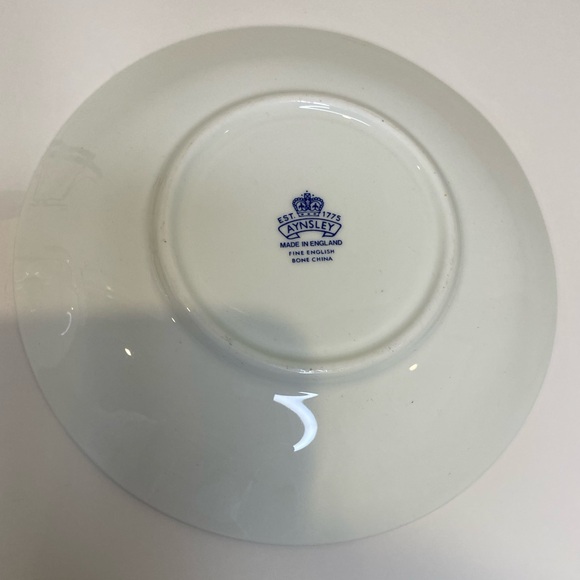 Vtg Aynsley Hand Painted Teacup and Saucer Pink Rose Pink Marble Like Gold Trim - Picture 10 of 10